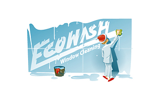 Ecowash Window Cleaning Cleaning & Maintenance Service Logo Design