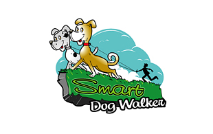 Smart Dog Walker Animals & Pet Logo Design