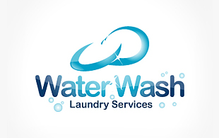 Water Wash Laundry Services Cleaning & Maintenance Service Logo Design