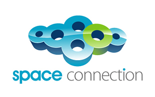 Space Connection Cloud Computing Logo Design