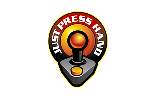 Just Press hand Computer & Mobile Games Logo Design