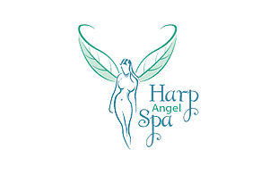 Harp Angel Spa Elegant Logo Design