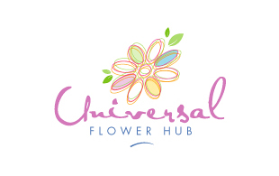 Universal Flower Hub Floral & Decor Logo Design