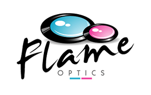 Flame Optics Lens & Optics Logo Design