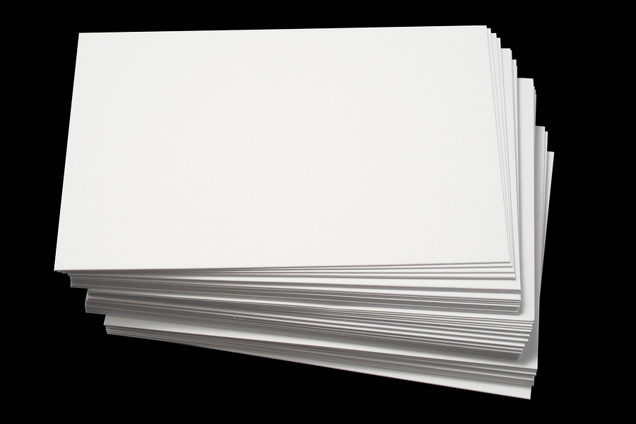 A Stack Of Blank White Business Cards.