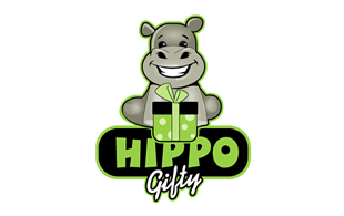 Hippo Gifty Cartoon Logo Design