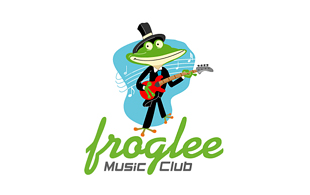 Froglee Music Club Cartoon Logo Design
