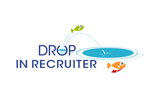 Drop in Recruiter Hub Staffing and Recruiting Logo Design